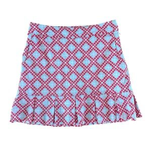 Ashworth Women's 8 Preppy Pink Pleated Hem Tennis Golf Athletic Sport Skort